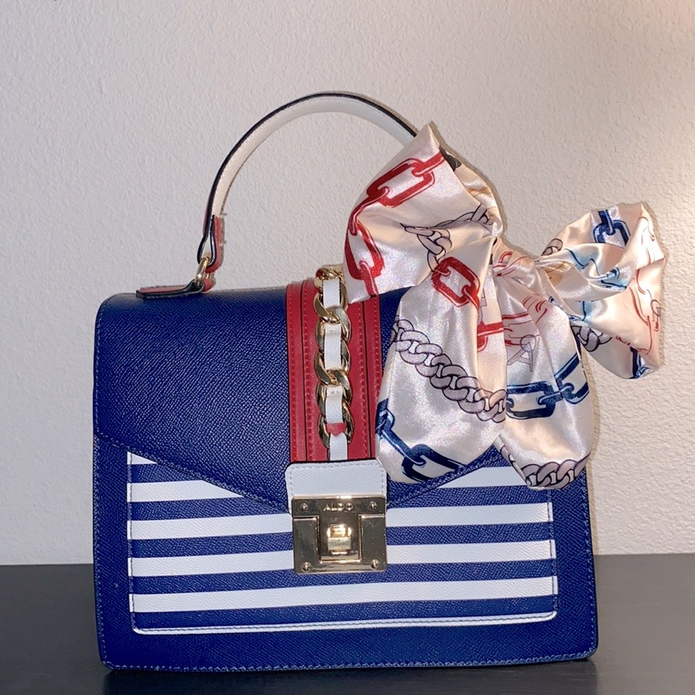 Red, white and blue Aldo purse